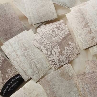 1 gói 50 tờ Retro Ren Bối cảnh Giấy trang trí Chất liệu Đối với DIY Làm sổ lưu niệm