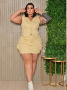 Plus Size Skirts - Rượu sâm banh - Xem 6
