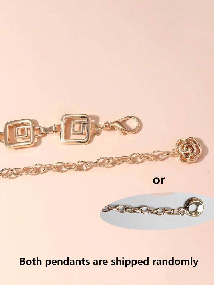 幾何裝飾鏈條腰帶 - 金色 - 查看 3