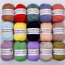 50g/球 420m/459yd 針織超級鉤針細小馬海毛紗 針織毛衣用嬰兒羊毛紗 55% 小馬海毛 25% 腈綸 20% 絲光尼龍