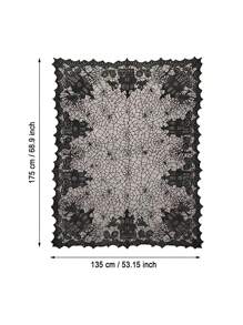 1 件万圣节蕾丝蜘蛛网桌旗，黑色网眼桌布，派对节日餐桌装饰，圣诞节 - 黑與白 - 查看 6