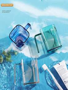 1個透明漱口杯輕奢家用情侶牙刷杯簡約學生洗漱杯牙刷架 - 黃色 - 查看 5