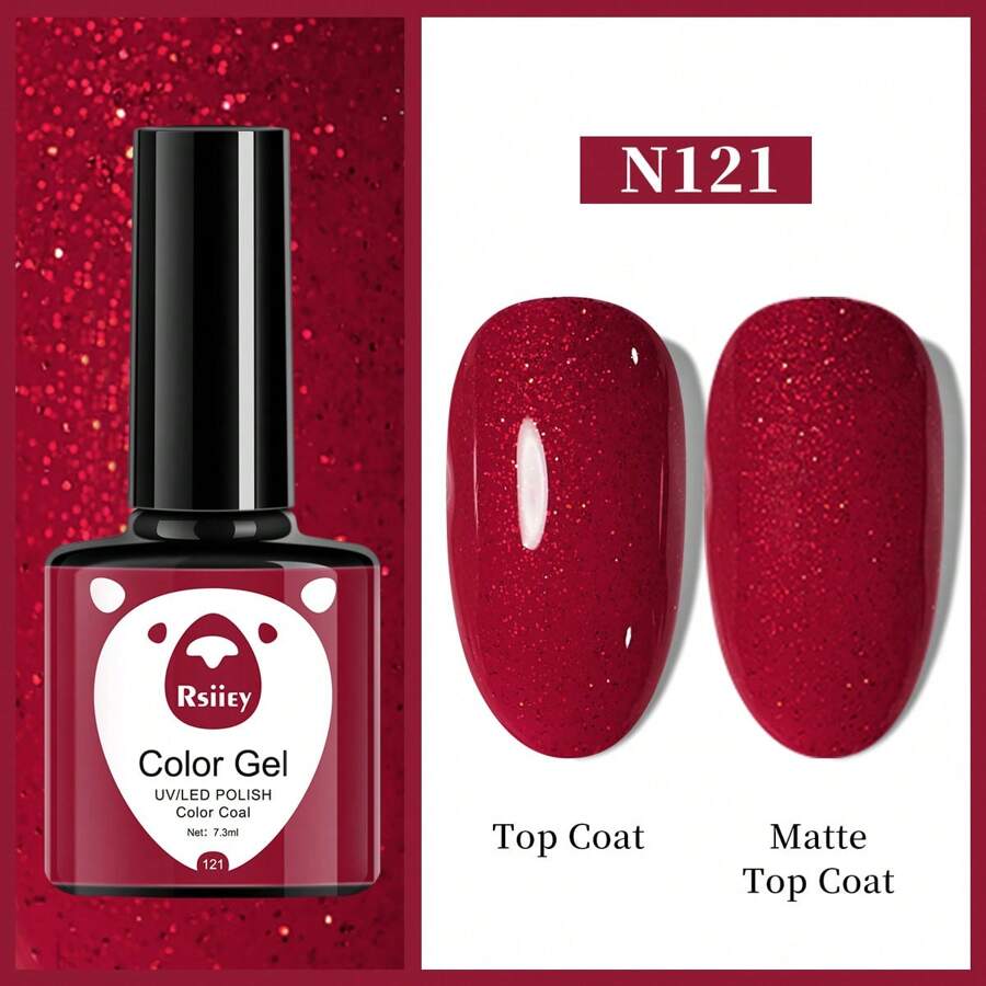 XEIJAYI 1 Bottle Gel Nail Polish, Popular Series Gel Manicure, 141 Vibrant Colors, Suitable For All Seasons - UV/LED Removable Semi-Permanent Nail Polish, Suitable For DIY Nail Art Design, Gift For Women - 紅色 - 查看 1