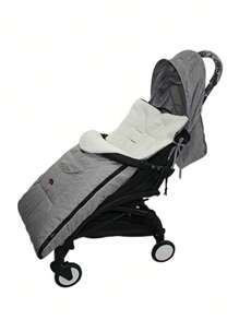 1入組通用嬰兒手推車羊毛套(灰色),冬季保暖睡袋,內裡加厚絨毛防水防風,嬰兒手推車睡袋 - 灰色 - 查看 1