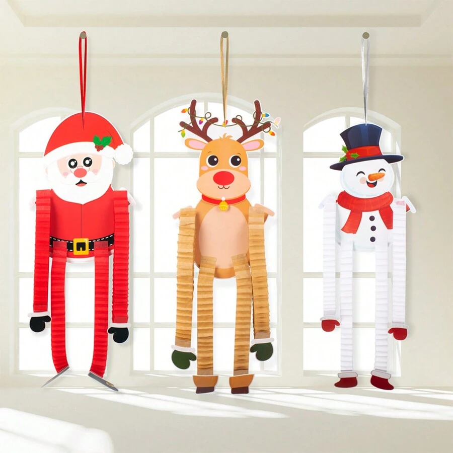 1 件聖誕派對裝飾擺件雪人/聖誕老人/馴鹿卡通吊墜