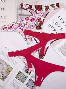 5pack Floral Print Thong Set - Multicolor - View 2