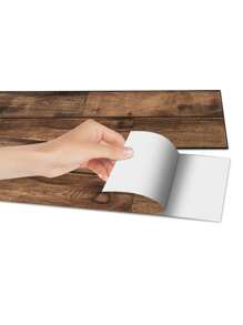 1入組自粘式PVC地板貼紙，磨損風格多色木紋防滑貼紙可拆卸剝離，適用於臥室，客廳，浴室，廚房防水翻新壁貼，家居裝飾