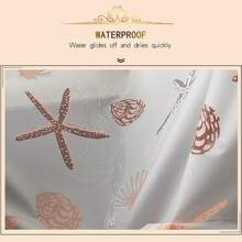 1 件 Peva 防水、防潮、防霉海星浴帘，带 12 个金属挂钩孔和环，家居浴室装饰秋季装饰返校 - 彩色 - 查看 5