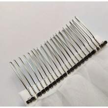 1 chiếc khăn voan cô dâu ngắn hai lớp thanh lịch kèm lược, dây bạc mịn và viền ren, hoàn hảo cho trang phục cưới mùa thu dành cho phụ nữ - Màu be - Xem 4