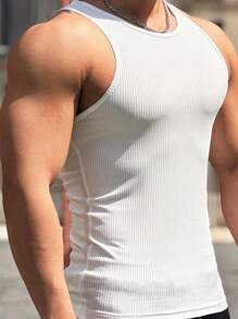 Men Tank Tops - 白色 - 查看 1