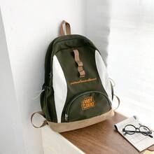 Brand Designed Canvas Backpack For Women, Men, Boys, Girls School, College, Travel - Green - View 2