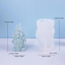 1入組白色矽膠模具適用於DIY香薰蠟燭,石膏裝飾用品,裝飾品和香氣石頭帶聖誕男士造型 - 白色 - 查看 2