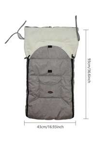 1入組通用嬰兒手推車羊毛套(灰色),冬季保暖睡袋,內裡加厚絨毛防水防風,嬰兒手推車睡袋 - 灰色 - 查看 8