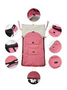 1入組通用嬰兒手推車羊毛套(灰色),冬季保暖睡袋,內裡加厚絨毛防水防風,嬰兒手推車睡袋 - 灰色 - 查看 2