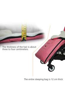 1入組通用嬰兒手推車羊毛套(灰色),冬季保暖睡袋,內裡加厚絨毛防水防風,嬰兒手推車睡袋 - 灰色 - 查看 4