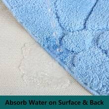 Siêu Mềm Nước Sợi siêu mịn Phòng tắm Thảm , Bồn tắm Đối với Phòng tắm Không trượt Máy giặt được Đối với - màu xanh da trời - Xem 4