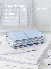 1 件簡約活頁筆記本,多功能便攜式口袋日記本 - 淺藍色 - 查看 2