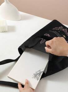 Túi Tote Đeo Vai In Hình Con Bướm Và Chữ Cái Tiếng Anh Vẽ Tay Cho Ngày Lễ Tình Nhân - Nhiều màu - Xem 6