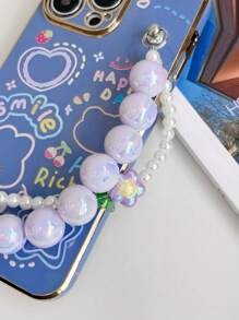 1个卡通兔子花朵串珠链电镀防摔手机壳，兼容苹果、三星、小米、OPPO、vivo，国际版，非国内版 - 藍色 - 查看 7