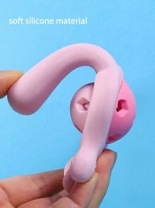 1pc Silicone Hand Shake Bell Toy For Baby Teething And Soothing