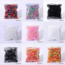 1000入組/袋彩色兒童蝴蝶結彈性頭髮圈,適用於節日場合女孩用的一次性髮帶