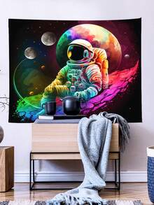 1 件紫外線太空人設計室內壁掛毯 - 彩色 - 查看 3