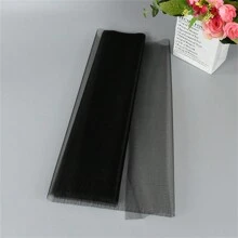 每捲長5公尺,寬48公分的蕾絲捲布,用於家居、婚禮、派對、嬰兒洗禮、襯衫、手工藝品 Diy的紗裙、晶瑩珍珠連衣裙、軟和透明的紗布 - 黑色 - 查看 1