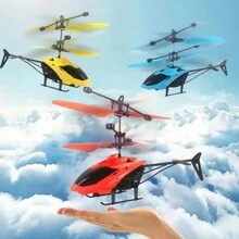 1pc Blue Rc Induction Dual Airline Suspension Helicopter, Durable, Rechargeable, With Led Light - Blue - View 4