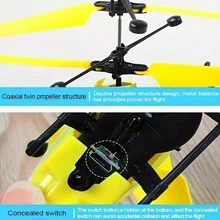 1pc Blue Rc Induction Dual Airline Suspension Helicopter, Durable, Rechargeable, With Led Light - Blue - View 2