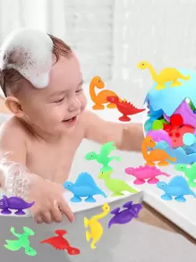 8入組柔軟矽膠爆炸式吸盤玩具,多彩可愛恐龍動物感官吸盤沐浴玩具互動遊戲兒童教育禮物（部分配件可能隨機） - 彩色 - 查看 1