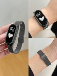 2-In-1 Milan Magnetic Closure Metal Strap & Protective Case Compatible With Xiaomi Mi Band 3/4/5/6/7/8/9, NFC - Starlight Charcoal - View 9