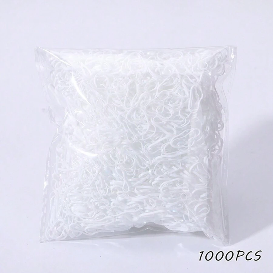 1000入組/袋彩色兒童蝴蝶結彈性頭髮圈,適用於節日場合女孩用的一次性髮帶