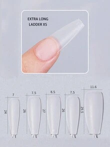 100 件裝專業假指甲,適合手工個人穿著,超薄無縫,無需銼刀 - 白色 - 查看 3