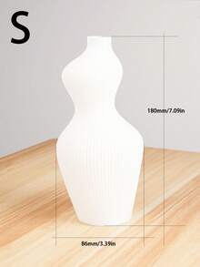 1入創意花瓶3D打印材料可降解北歐風格簡約花束套裝乾花瓶裝飾 - 白色 - 查看 3