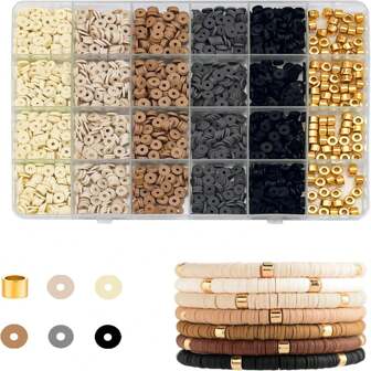 1 Set Coffee Bracelets for Women Bracelets Making Kit Clay Beads for Jewelry Making Clay Beads for Bracelets Making Bracelet Clay Bead Kit Friendship Bracelets Making Kit for Girl Clay Beads