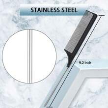 一套/3件黑色美发造型工具套装：尖尾梳、双面梳、眉刷，适用于化妆和美发，美发造型工具及发饰