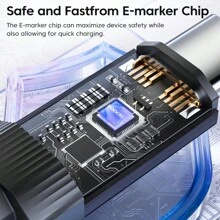 Toocki 60W USB Type C 转 Type C 数据线 快速充电线 USB C 适用于 Realme Poco 带 LED 灯 兼容 Apple 笔记本电脑 - USB-C to Type C - 查看 4