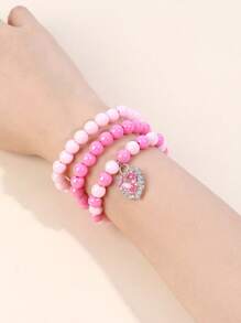 Conjunto De 3 Pulseras Rosas De Joyería - Multicolor - Ver 3