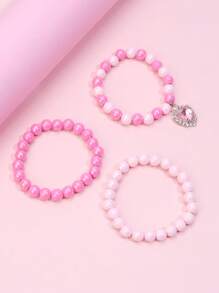 Conjunto De 3 Pulseras Rosas De Joyería - Multicolor - Ver 2