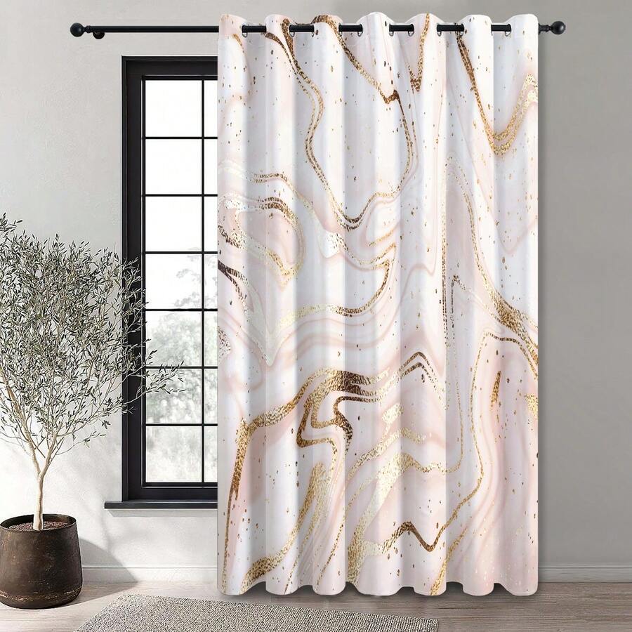 Cortinas Decorativas Estampadas Doradas.