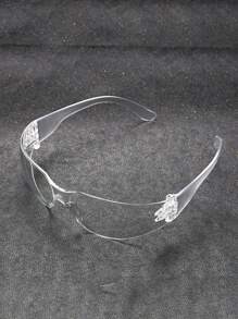 1pc Men's Fashionable Ellipse Shaped Pc Windproof And Protective Glasses With Reinforced Lens And Multiple Colors, Suitable For Daily Biking And Traveling Use - Clear - View 7