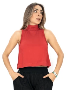 Women Blouses - 紅色 - 查看 5