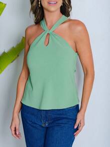 Women Tank Tops & Camis - 薄荷綠 - 查看 2