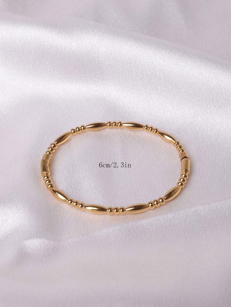 1pc Water Drop Shaped Stainless Steel Bangle Suitable For Women As Gift