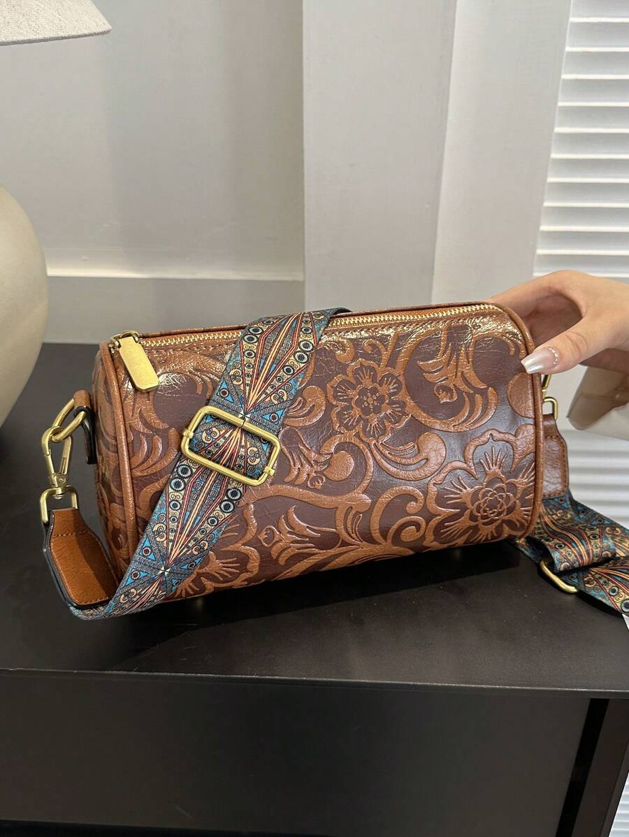 Túi Crossbody Nữ Đồ họa Tất cả trên in Có thể điều chỉnh được - màu nâu - Xem 1