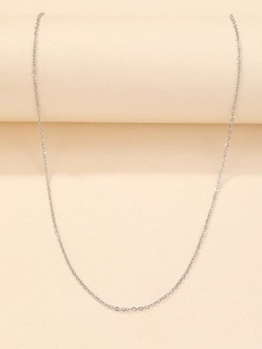Unisex Stainless Steel Chain Necklace In Silver For Pendants, Exquisite Jewelry - Silver - View 1