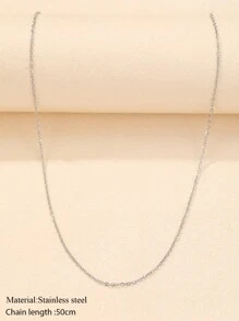 Unisex Stainless Steel Chain Necklace In Silver For Pendants, Exquisite Jewelry - Silver - View 6