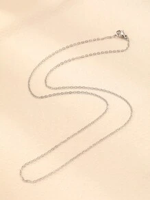 Unisex Stainless Steel Chain Necklace In Silver For Pendants, Exquisite Jewelry - Silver - View 5