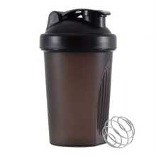 1 Bouteille De Shaker Noire De 12 Oz/400 Ml, Classique Avec Crochets Et Étanche À L'épreuve Des Fuites, Avec Échelle Graduée, Un Petit Batteur À Fouet En Acier Inoxydable, Certifié Pp5, Une Tasse De Mélange De Poudre De Protéine De Sport Et Adaptée Au Lave-vaisselle, Une Tasse De Camping, Une Tasse À Café