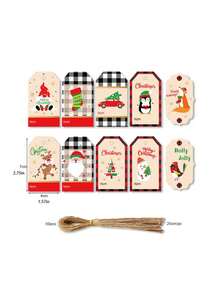 Christmas Gift Tags Labels Hanging Cards With Strings 50pcs/pack Random Color - Multicolor - View 7